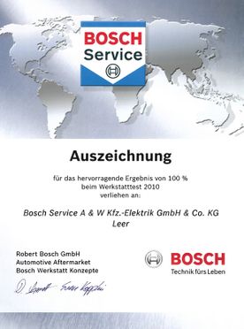 ​A&W KFZ-Elektrik GmbH & Co. KG​ ​Leer​ Auszeichnung 2010